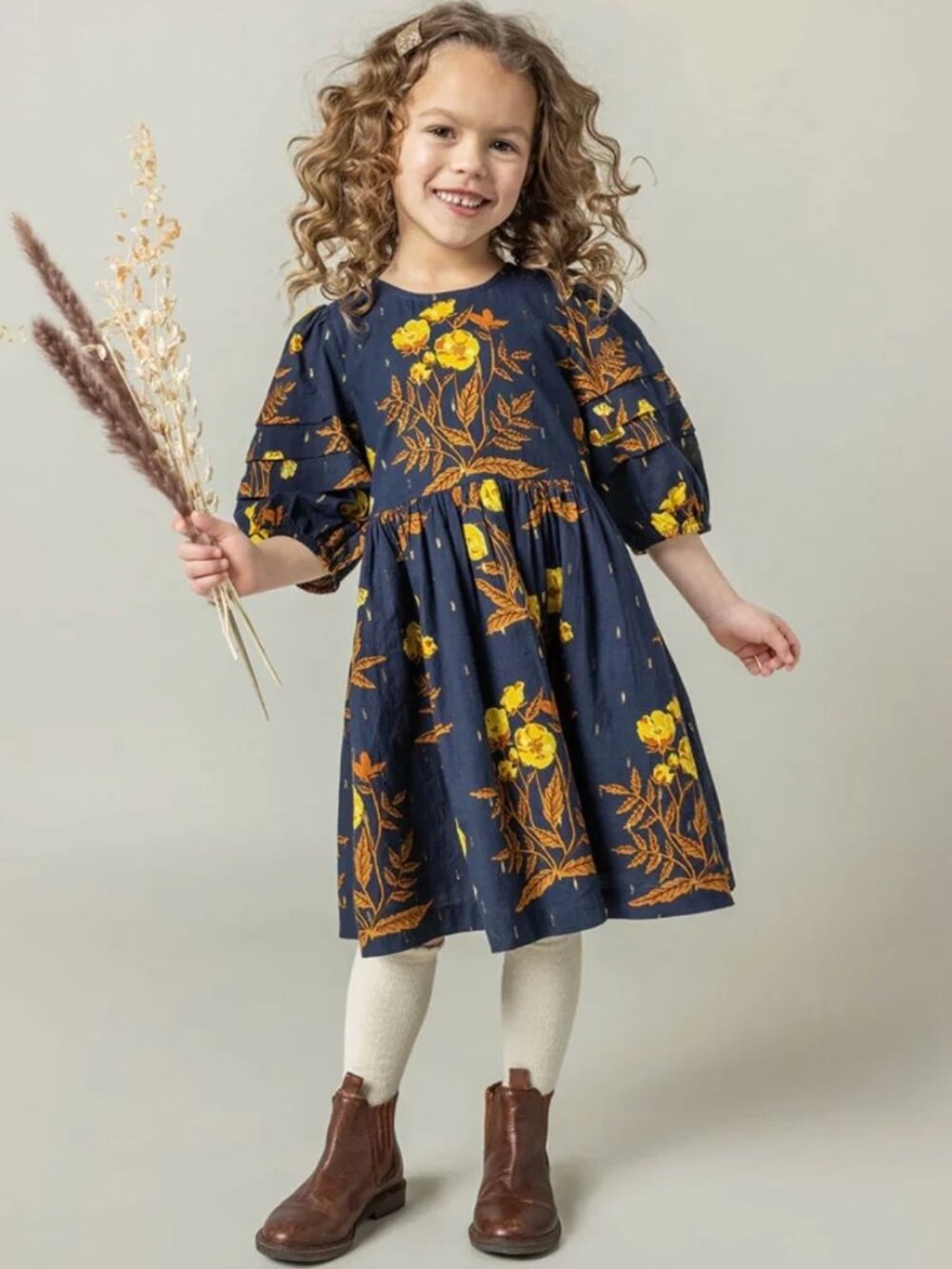 Pink Chicken Girls Brooke Dress - Navy Poppy 4 Years